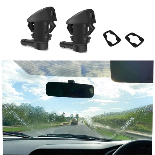 PACLVIO 2PCS Front Windshield Washer Nozzles, Wiper Washer Nozzle, Car Windshield Wiper Washer Water Jet Spray Nozzle Compatible with Chevy, Pontiac G6 Saturn Aura, Replace #55079049AA 68260443AA