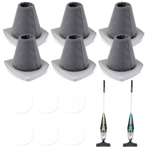 LINNIW 6+6 Pack NES215A/ NES210 Vacuum Filter Set for Eureka NES215A/ NES210/ NES212/ NES215 Blaze Stick Vacuum Cleaner, 6 Vacuum Filters + 6 Pre-Motor Filters, Compare to Part #N0101 & N0102