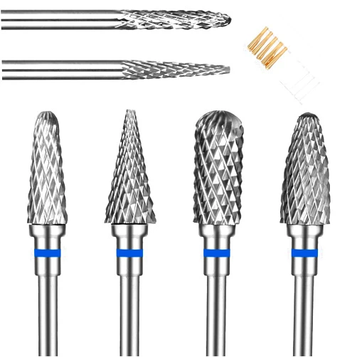 YUXIANLB Nail Drill Bits Set Tungsten Steel Nail Bits 1.77 Inches Diamond Cuticle Electric Nail File 6Pcs Nail Art Tools Sanding Bit Set Carbide Remover Bits For Manicure Pedicure Home Salon DIY Apply