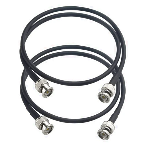 XINGYHENG 2Pcs BNC Male to Male Connector Cable RG58 Nickel Plated Low Loss Coaxial Extension Cable 50 Ohm for Video Camera Antena System (2ft)