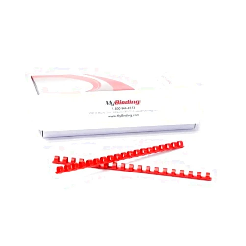 MyBinding Red Plastic Binding Combs, Letter Size Plastic Spiral Binding for Notebook, Calendar, Picture Album and Reports - 1/2 inch, 85 Sheets, 100 Pack