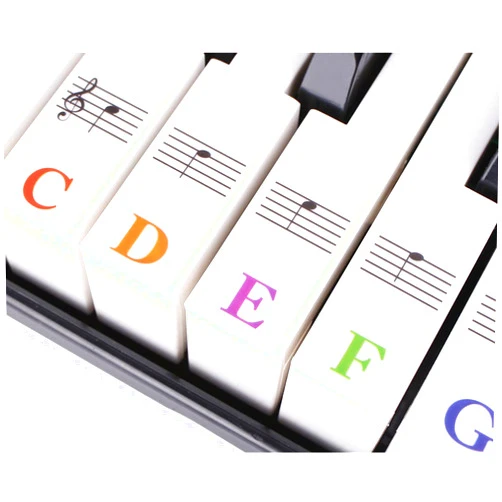 DS. DISTINCTIVE STYLE Piano Keyboard Stickers 88 Keys Compatible with 76/61/54/49/37 Key Removable Colorful Large Letter Piano Key Labels for Beginners