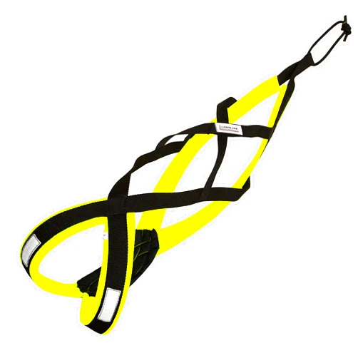 LASALINE Dog Pulling Harness, X Back for Canicross, Sled Harness, Ski Joring, Bike Joring, Scooter, Dog Mushing, Black Neonyellow