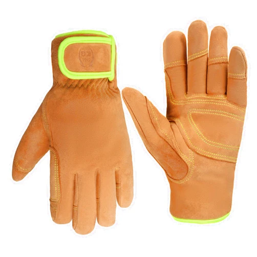KKOYING Winter Leather Work Gloves, Warm Insulated Work Gloves, Soft Leather Gloves for Cold Weather