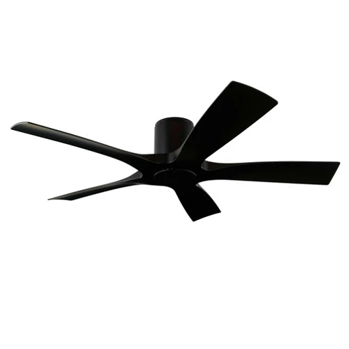 Modern Forms Aviator Smart Indoor and Outdoor 5-Blade Flush Mount Ceiling Fan 54in Matte Black with Remote Control (Light Kit Sold Separately) works with Alexa, and iOS or Android App