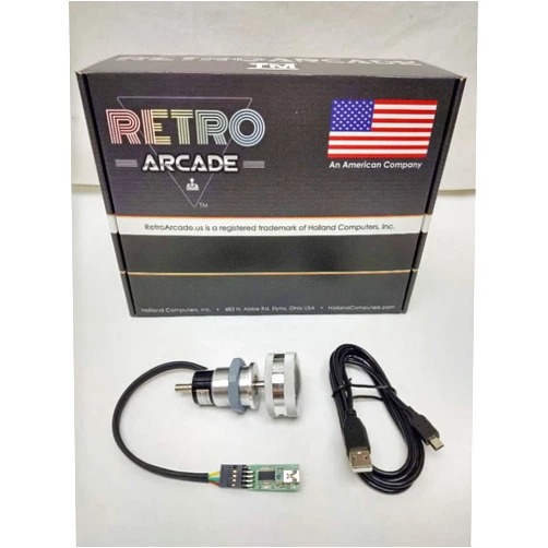 RetroArcade.us SpinTrack Arcade USB Spinner kit, Perfect for MAME and Jamma Systems (Silver)