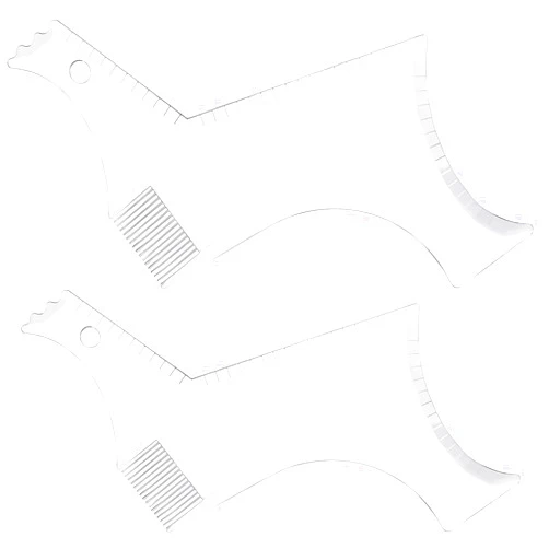 Kootinn 2 Pack Beard Shaping Styling and haircut tools for Men for Hairline Line-up, Edging - Stencil/Template for Trimming, Mustache, Goatee - Transparent