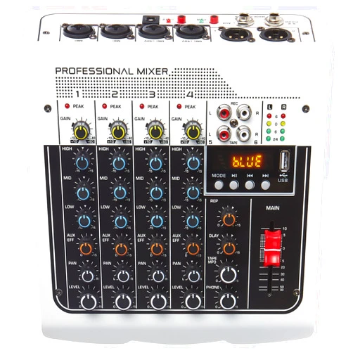 Boeska Audio Mixer 6 Channel DJ Mixer, Professional Sound Board Console with USB MP3 Bluetooth Input 48V For Live Performance Home Stage Karaoke