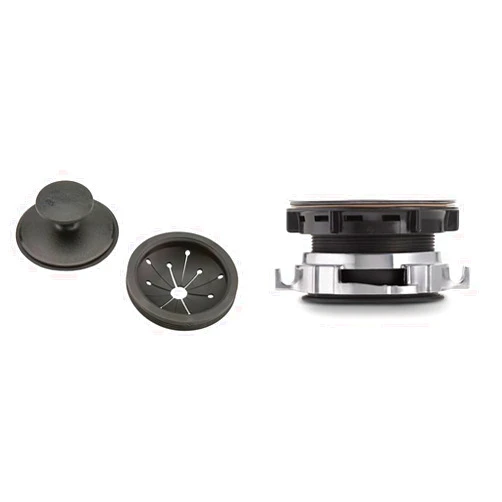 Waste King Black Disposer 1025 EZ Mount Garbage Disposal Stopper Splash Guard and Sink Flange Mounting Kit