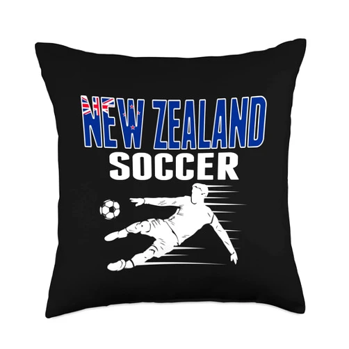 G2T New Zealand Summer Sports Soccer New Zealand Soccer Lovers Jersey-Kiwi Football Players Throw Pillow, 18x18, Multicolor