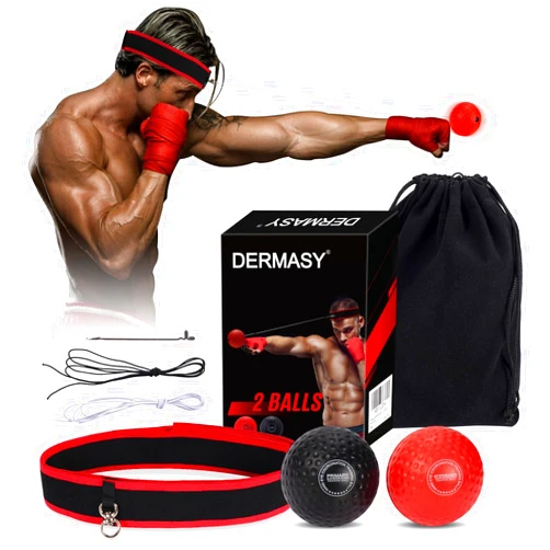 Dermasy Upgraded Boxing Reflex Ball, Boxing Training Ball with Headband Perfect for Reaction, Punching Speed, Fight Skill, Fitness, Newst Boxing Equipment