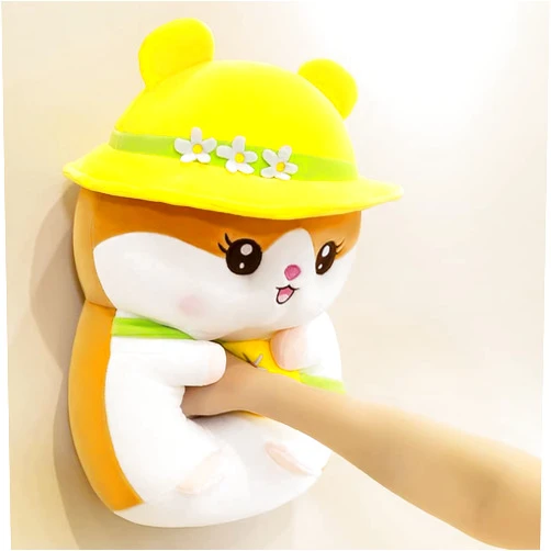 Dremung Hamster Plush Toy 40cm, 15.7'' Kawaii Cartoon Hamster Doll Stuffed Animal Toy Gifts for Children's Day Gift(Yellow)