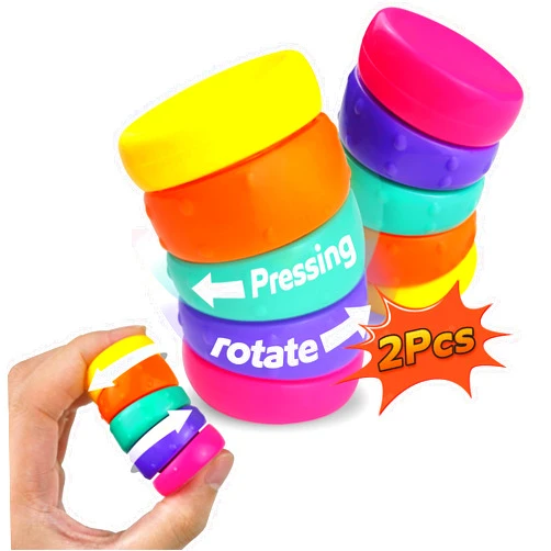 UIIOPJIOM 2PC Rainbow Twisting Fidget Toys Autism Sensory Product for Teens Kids, Stress Relief Desk Toy for Adults, Spinning Toy for Birthday Gift, Christmas Stocking Stuffers