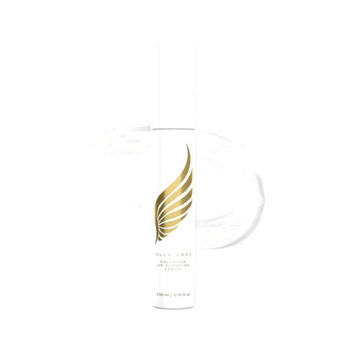 Bella Grace Vegan Collagen Lip Plumper Serum, Vitamin E, Peptides, Hydrating Lip Care Fuller Plumper Looking Lips, Supports Wrinkles, Fine Lines, Elasticity, Paraben, Sulfate & Cruelty Free, 0.1 fl oz