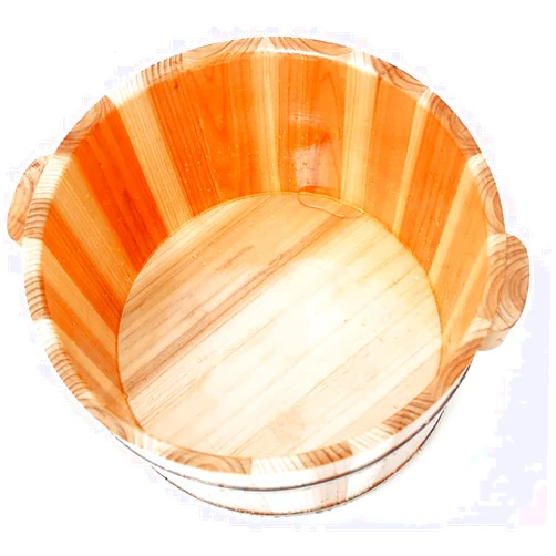 MYFSPORTS Wood Large Foot Tub, Chinese Fir Foot Bath Barrel,Wooden Foot Washing Tub Thicken Solid Pedicure Barrel, Home Foot Spa for Massage, Spa, Sauna, Soak, Foot Bath Wooden Bucket Foot Spa