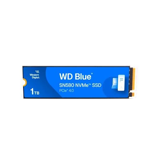 Western Digital 1TB WD Blue SN580 NVMe Internal Solid State Drive SSD - Gen4 x4 PCIe 16Gb/s, M.2 2280, Up to 4,150 MB/s - WDS100T3B0E