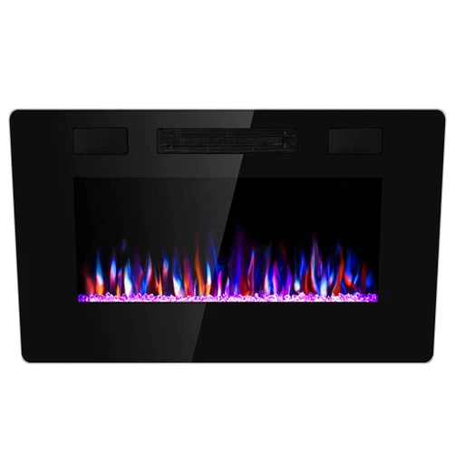 Antarctic Star 30 Inch Electric Fireplace in-Wall Recessed and Wall Mounted, Fireplace Heater and Linear Fireplace with Multicolor Flame, Timer, 750/1500W Control by Touch Panel & Remote