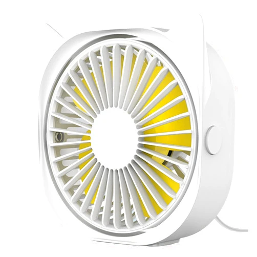TRIIFON USB Desk Fans Small Quiet - Mini Cute Desktop Fan USB Powered 3 Wind Speeds 360° Rotatable Little Portable Personal Table Fans Fast Cooling for Home Bedroom Office Work Desktop Dorm (Ivory white)