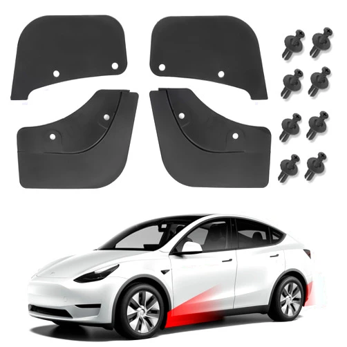 FLAMPETUS Mud Flaps for Tesla Model Y,Splash Guards Fender Vehicle Tire Protector Sediment Protection 4PCS Model Y Accessories 2019-2023 2024