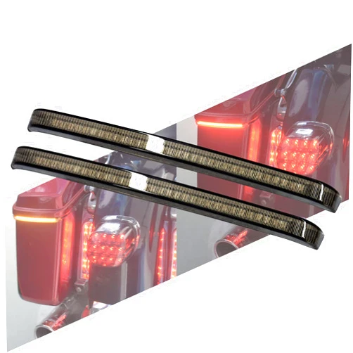 HCmotorku Motorcycle LED Saddlebag Tail Light Running Brake Sequential Turn Signal Lamp Fit for Harley Touring Road King Road Gilde Street Gilde Electra Glide Ultra Limited 2014-2023 Smoked Lens