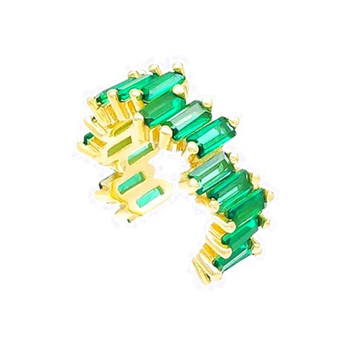 KOLEWDEMIDE New 2025 Gold Plated Clip Earrings For Women Multicolor Zircon C Shape Ear Cuff Clipn No Piercing Earring Fashion Jewelry Trendy Accessories Creative Gift