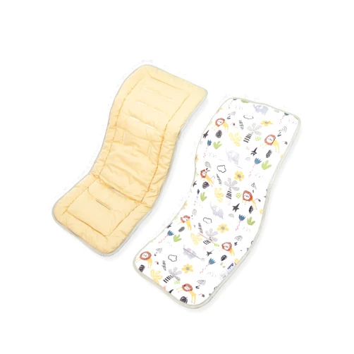 Ovelin Baby Stroller Cushion, Baby Stroller Seat Liners Universal Stroller Liner, 100% Cotton Breathable and Soft Reversible Toddler Infant Car Seat Insert 34x78cm 1 Pack (Lion Elephant)