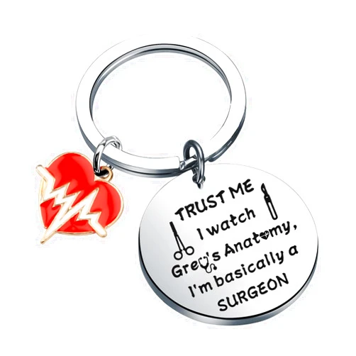 BLEOUK Trust Me I Watch Grrrey Jewelry TV Show Inspired Lover Keychain Gift