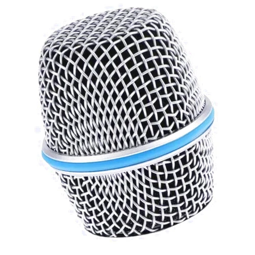 Wokyo Microphone Head Replace, Steel Mesh Mic Grille Heads, Grille Mic Ball Replacement with Inner Foam, Fits for Shure Beta Silver 87A - 1pcs)