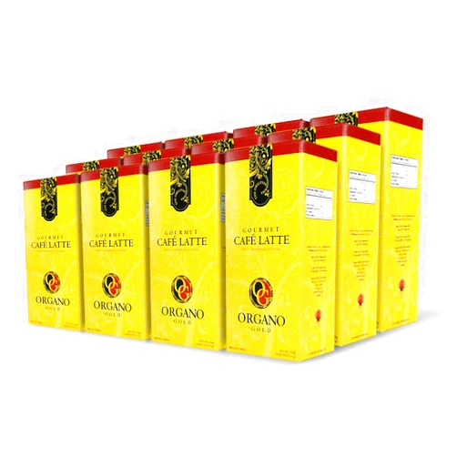 Organo Gold 12 Boxes Organo Gold Cafe Latte Instant Gourmet Coffee Low Caffeine with Ganoderma Lucidium Extract (20 Sachets/box)