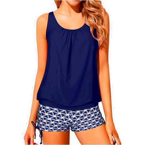 Yonique Blouson Tankini Swimsuits for Women 2 Piece Bathing Suits Tops with Boyshorts Modest Loose Fit Swimwear