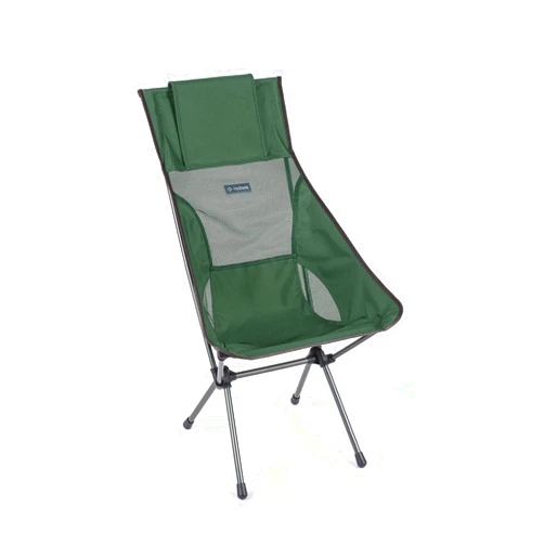 Helinox Sunset Chair Lightweight, High-Back, Compact, Collapsible Camping Chair, Forest Green, with Pockets