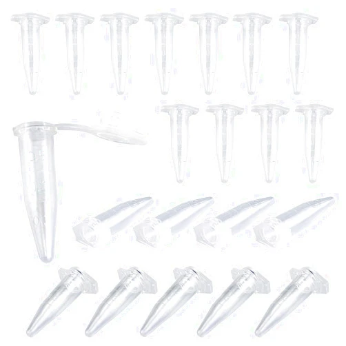 Twdrer 500PCS 0.5ML Clear Plastic Graduated microcentrifuge Test Tubes with Attached Lid,Micro Centrifuge Small Sample Bottle Vials Container with Cap for Lab