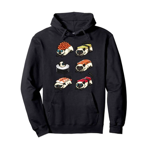 BoredKoalas Siamese Sushi Siamese Japanese Funny Siamese Feline Cat Lover Gift Pullover Hoodie