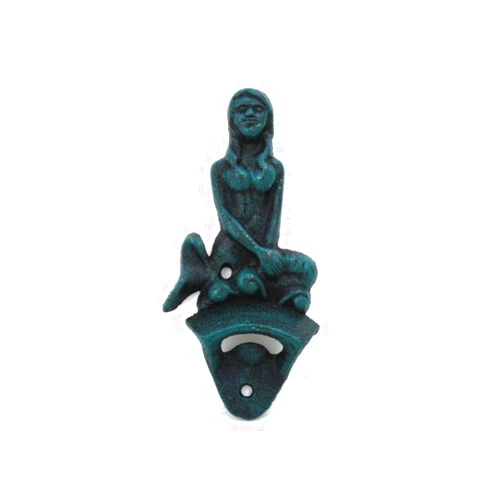 Hampton Nautical Seaworn Blule Wall Mounted Mermaid Bottle Opener 6