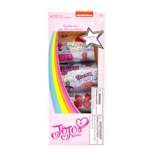 UPD JoJo Siwa Sticker in Holographic Long Box - Includes 4 Holographic Sticker Rolls