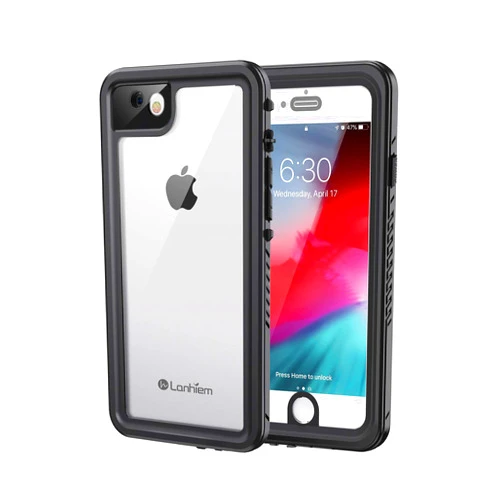 Lanhiem for iPhone SE 2022/2020 Case, for iPhone 7 8 Case, IP68 Waterproof Dustproof Shockproof Case withScreen Protector, Full Body Underwater Protective Cover for iPhone SE 2nd 3rd (Black)