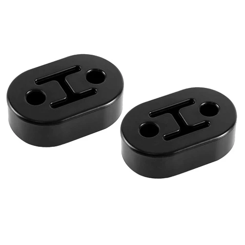 SINGARO Rubber Exhaust Hanger, Muffler Exhaust System, Heavy Insulator Support Bushing Installation, 2 Holes 0.47 Inch, High-Density Tailpipe Damping Hanger (2PCS Black)