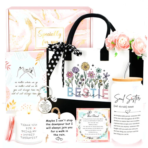 Saineron Best Friend Birthday Gifts for Women Friendship Gifts for Women Bestie Gift for Best Friend Woman Cool Bestfriend Gift Ideas Unique Long Distance Friendship Basket for Friends Female, Bff Drinking Cup