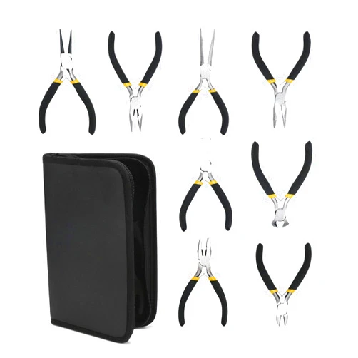 NBW0001 Jewelry Making Tools Set, Round Flat Needle Chain Bent Nose Pliers Kits for Wire Wrapping Cutting Side Long Beading Loop Nose Earrings Necklaces Precision DIY Crafting Repair Supplies Multitool