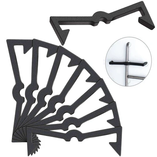 Hicarer Pegboard Hook Locks Black Plastic Peg Hook Fixer Peg Board Hook Accessories Pegboard Hook Organizer (50)