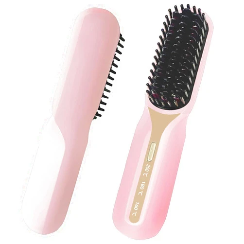 FA FIGHTART Cordless Hair Straightener Brush Women Rechargeable USB-C Mini Hot Comb Portable Travel 2024