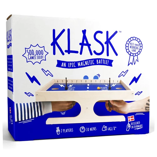 KLASK: The Magnetic Award-Winning Party Game of Skill - for Kids and Adults of All Ages That’s Half Foosball, Half Air Hockey