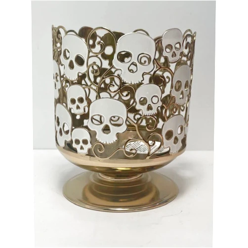 Bath & Body Works Candle Holder Compatible and White Barn 3-Wick Candles - 2021 Halloween - Select Your Favorite! (Candle NOT Included) - Skulls Pedestal