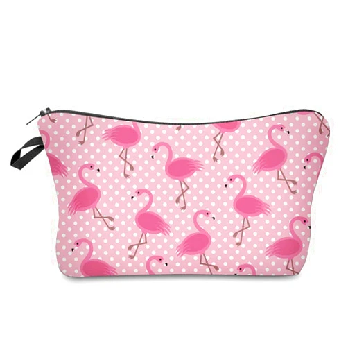 Aiphamy Cute Travel Makeup Bag Cosmetic Bag Small Pouch Gift for Women (Pink Flamingo)