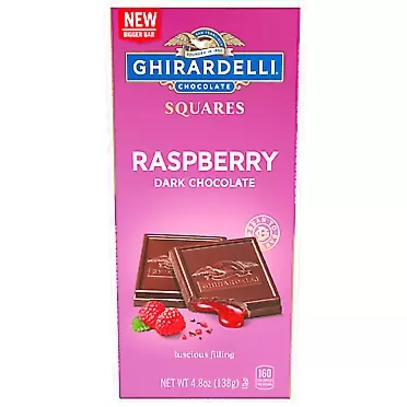 Ghirardelli Chocolate Company GHIRARDELLI Raspberry Dark Chocolate Squares Bar, 4.8 Oz Bar
