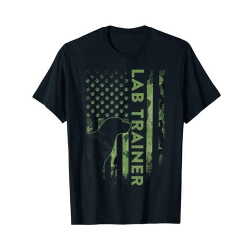 Camouflage Labrador Dog Lab Trainer USA Flag Camouflage USA Flag Labrador Dog Lab Trainer Silhouette T-Shirt