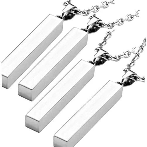 NationInFashion 4 x Stainless Steel Bar Necklace | Bar Necklace Stamping Blank