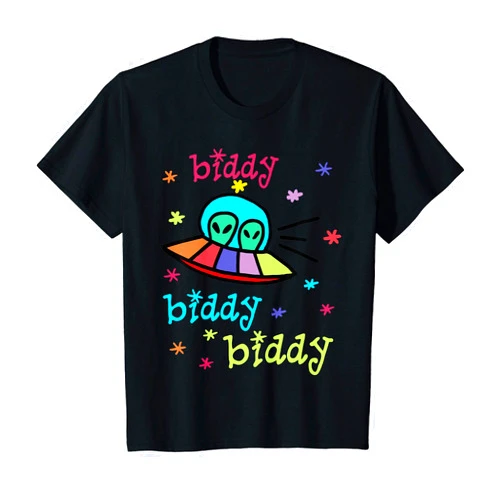 SurfDAS Kids A funny alien spaceship gift for kids flies through space. T-Shirt
