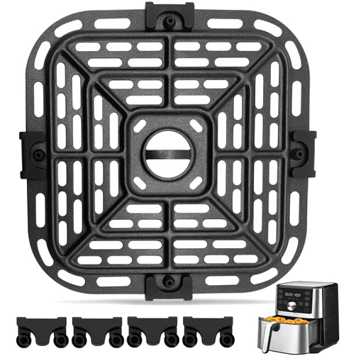 GWYXC Air fryer Replacement Parts for Instant Pot Vortex Plus 4 Quart 6 in 1 Air Fryer Oven, 7.5''×7.5'' Square Food Grade Grill Pan Grill Plate Crisper Plate Accessories Tray Rack