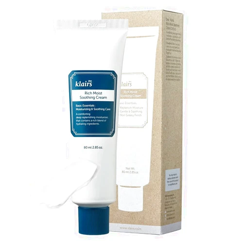 DearKlairs Rich Moist Soothing Cream 80ml, Sensitive Skin, Hypoallergenic, Centella Asiatica, Ceremide, Moisturizer, Full Hydration, Non-sticky texture, K-beauty